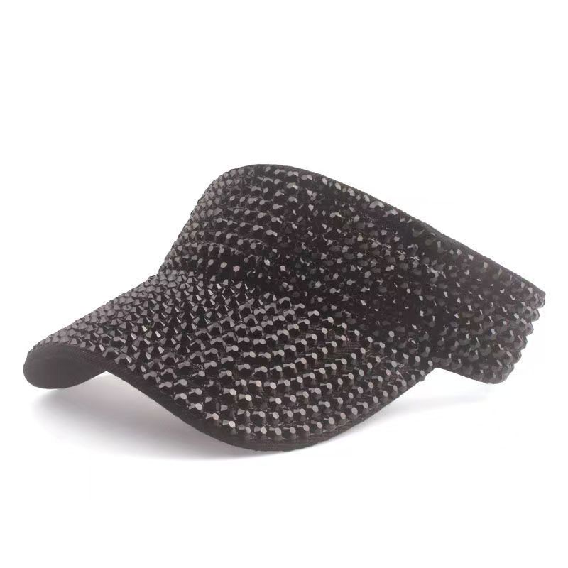 Rhinestones Sport Sun Visor Adjustable Summer Cap Visor Caps for Women Pink(121)